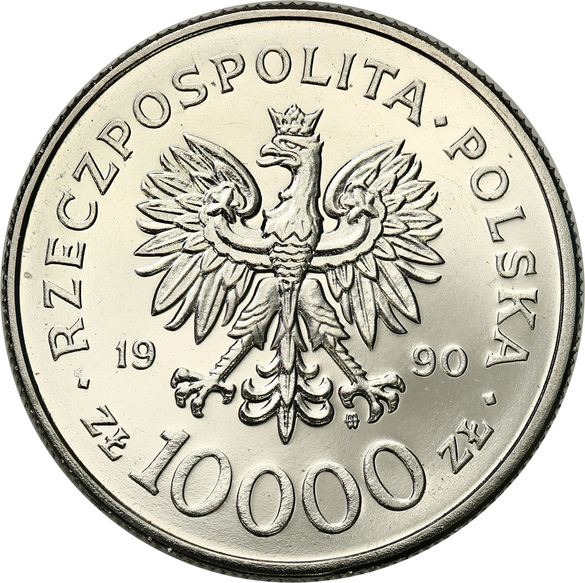 PRL. PRÓBA Nikiel 10 000 złotych 1990 - Solidarność